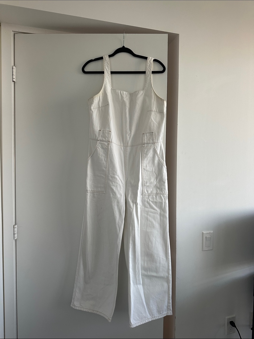 Topshop White Wide-Leg Sleeveless Jumpsuit